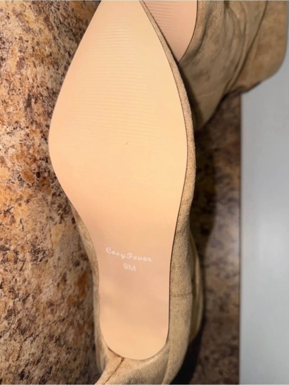 Fever Women's Tan Suede Pointed-Toe Mules